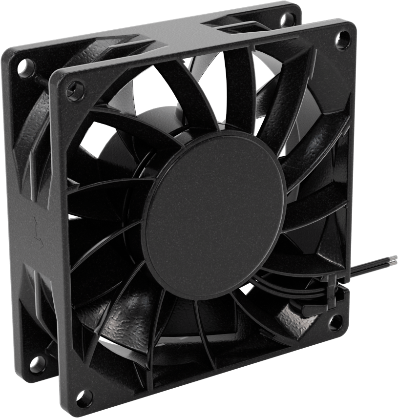 Dalgıç DC Ekipman Soğutma Fanı, Kare, 24V DC, 3,15“ Yükseklik x 3,15” Genişlik x 0,99" Toplam Derinlik