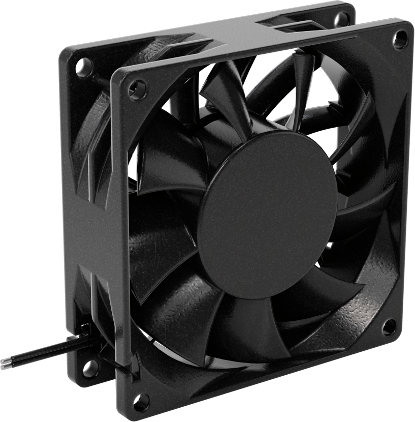 Dalgıç DC Ekipman Soğutma Fanı, Kare, 24V DC, 3,15“ Yükseklik x 3,15” Genişlik x 0,99" Toplam Derinlik