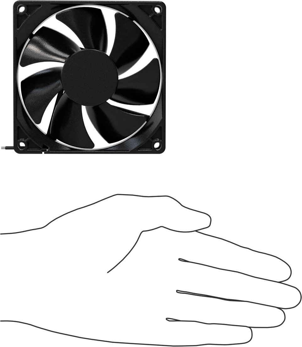 Dalgıç DC Ekipman Soğutma Fanı, Kare, 24V DC, 3,62“ Yükseklik x 3,62” Genişlik x 0,98" Derinlik Toplam