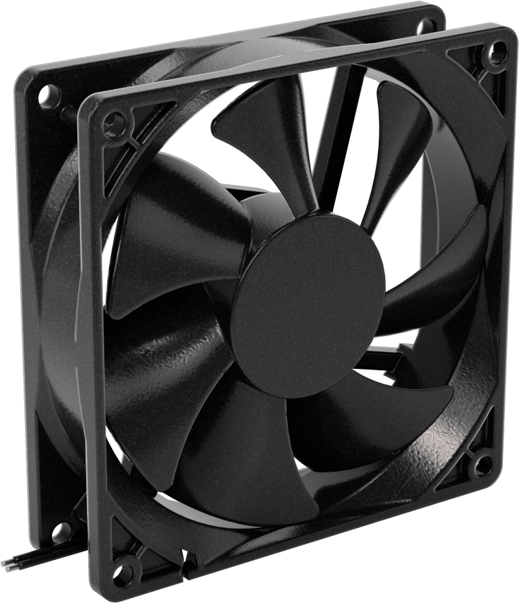 Dalgıç DC Ekipman Soğutma Fanı, Kare, 12V DC, 3,62“ Yükseklik x 3,62” Genişlik x 0,98" Derinlik Toplam