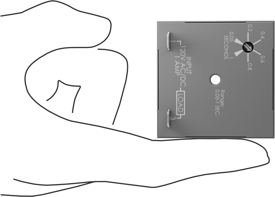 Katı Hal Yüzey Montajlı Zamanlayıcı Röle, Gecikmeli Çalıştırma, 120 V AC/DC Giriş, 0.05-1 Second