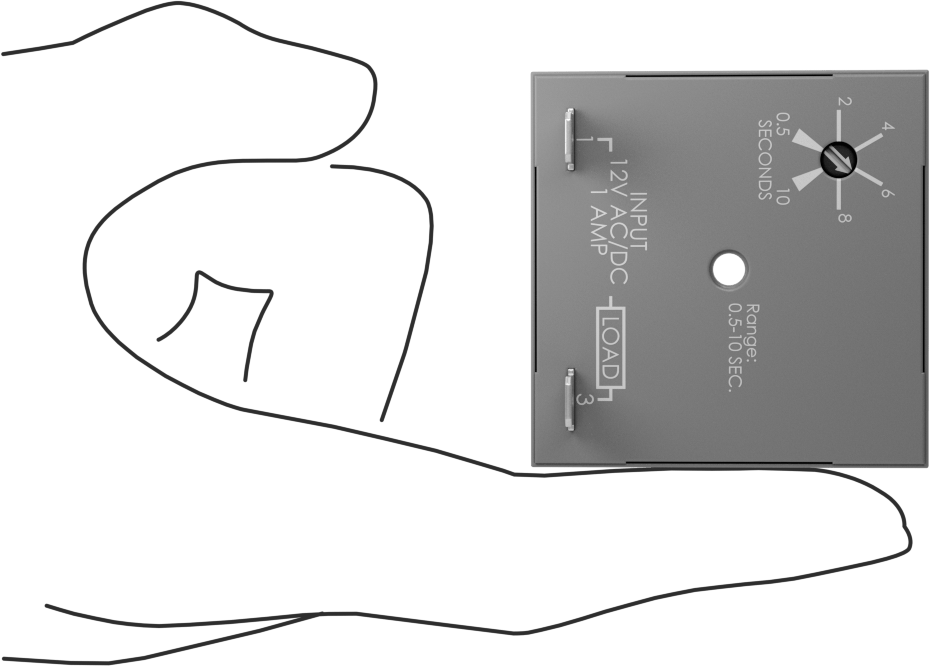 Katı Hal Yüzey Montajlı Zamanlayıcı Röle, Gecikmeli Çalıştırma, 12 V AC/DC Giriş, 0.5-10 Seconds