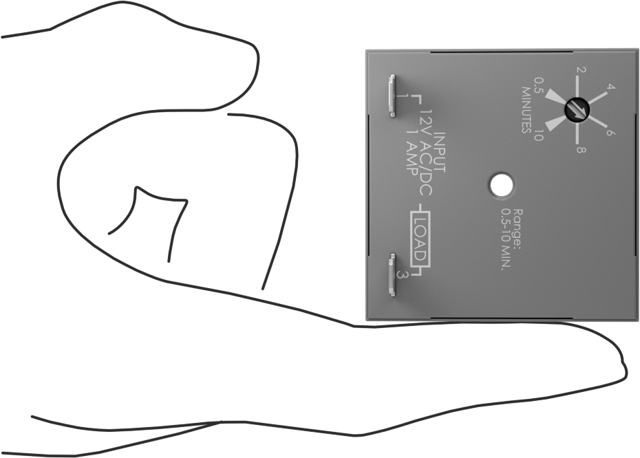 Katı Hal Yüzey Montajlı Zamanlayıcı Röle, Gecikmeli Çalıştırma, 12 V AC/DC Giriş, 30 Seconds-10 Minutes