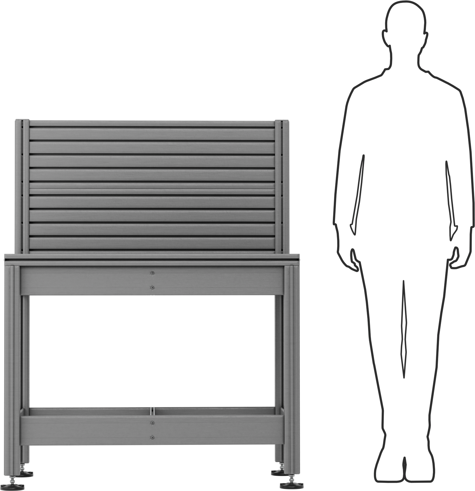 T-Yuvalı Sabitleme Masası, 1000 mm Uzunluk x 500 mm Genişlik x 1300 mm Yükseklik Toplam