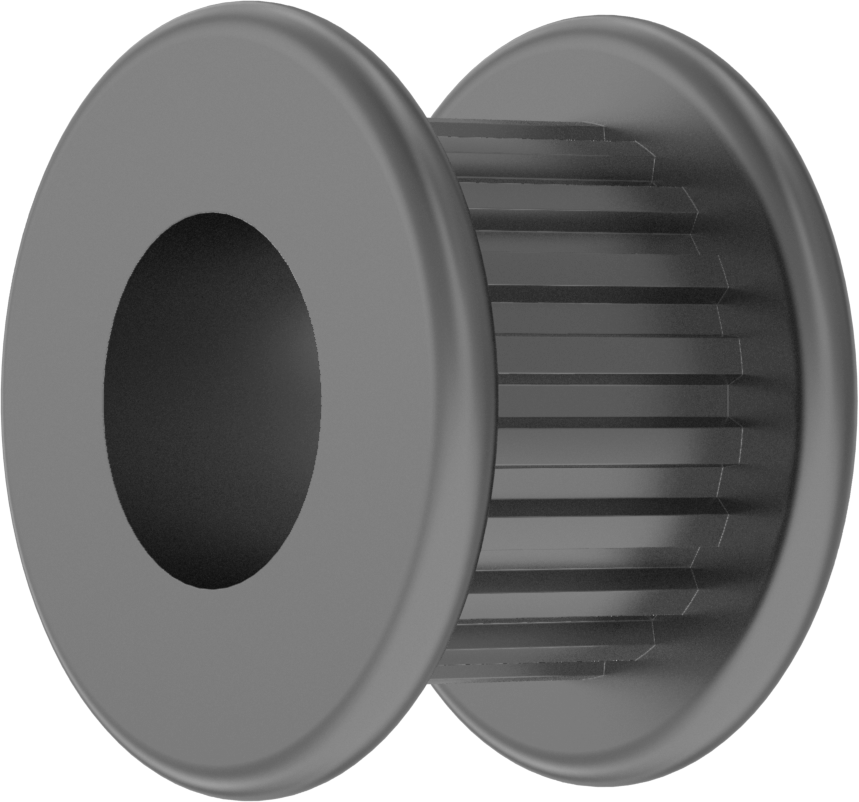 MXL Serisi Hafif Zaman Kayışı Kasnağı, 6 mm Maksimum Kayış Genişliği, 17mm OD, 11,2 mm Toplam Genişlik, 2 Flanş