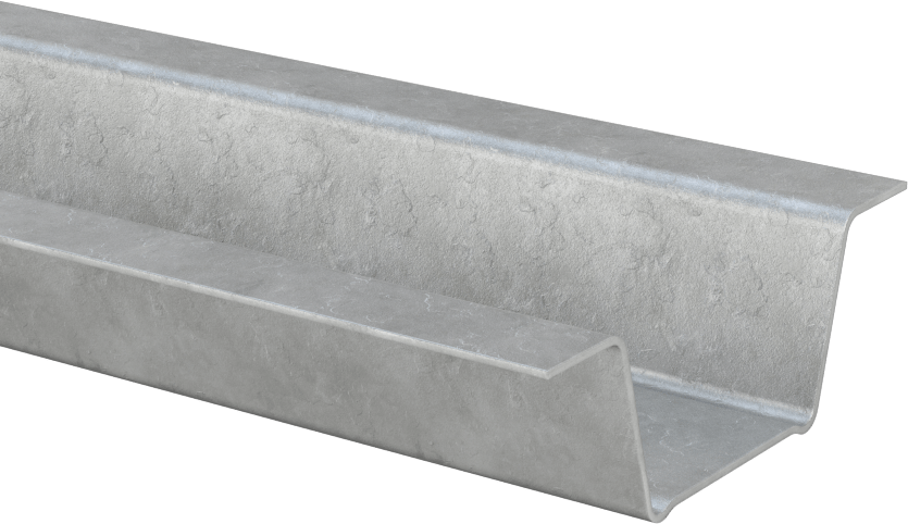 Steel Hat Channel, 7/8" High x 2-23/32" Wide Overall, 12 Feet Long