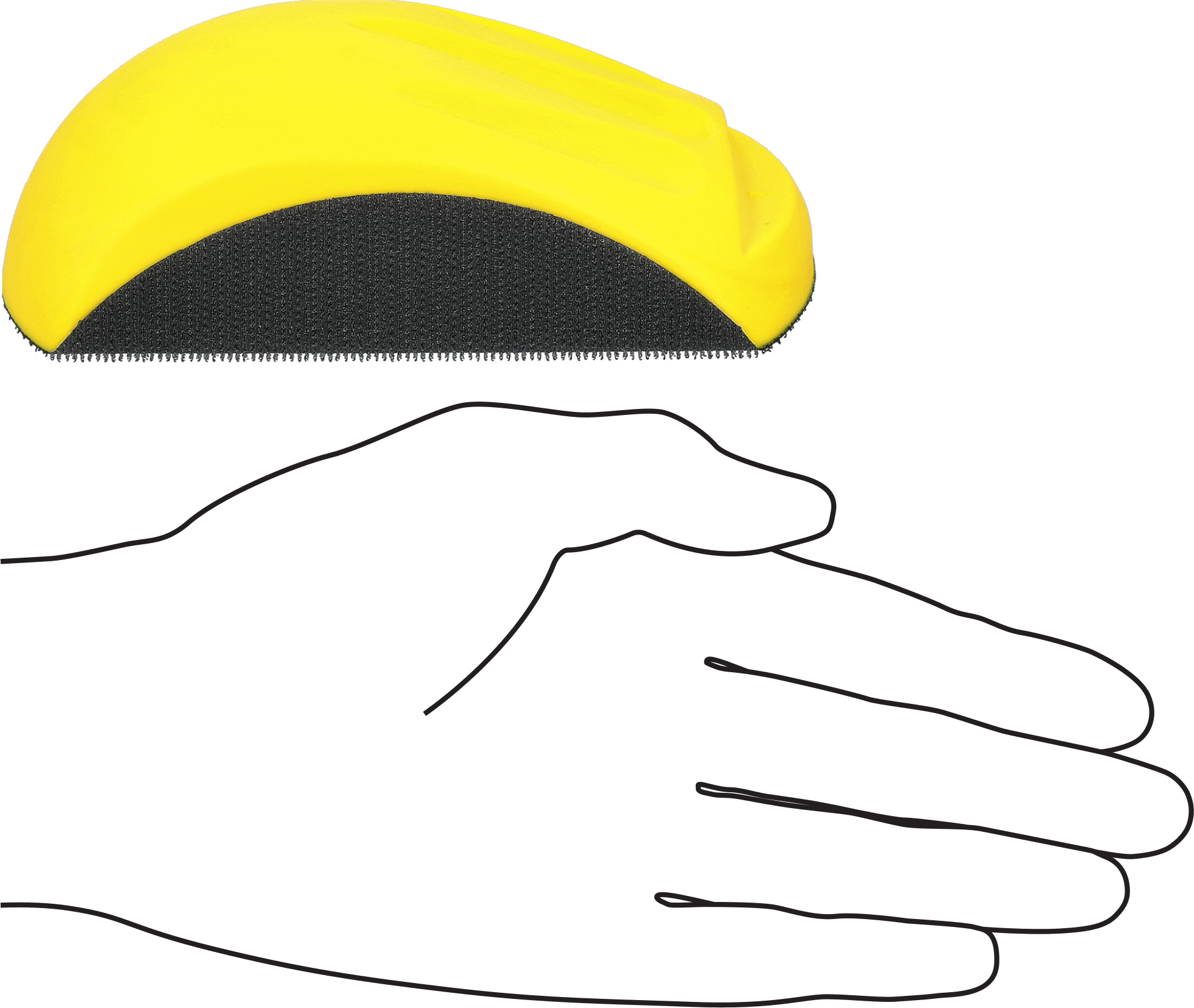 Disk Zımpara Bloğu, 6" Çaplı Diskler için, Kanca ve Döngü, 6“ Uzunluk x 5” Genişlik