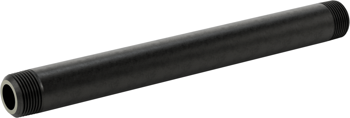 Ekstra Kalın Cidarlı Çelik Boru Nipeli, Her İki Ucu Dişli, 3/4 NPT, 10" Uzunluk