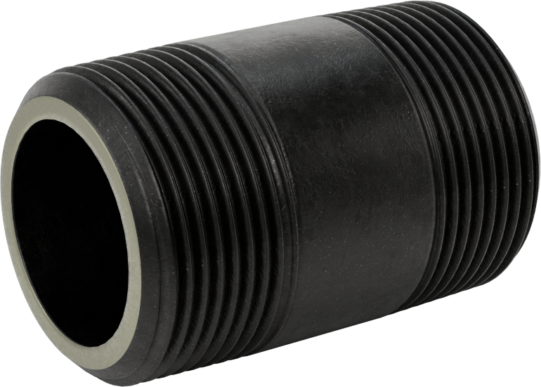 Ekstra Kalın Cidarlı Çelik Boru Nipeli, Her İki Ucu Dişli, 1-1/4 NPT, 2-1/2" Uzunluk