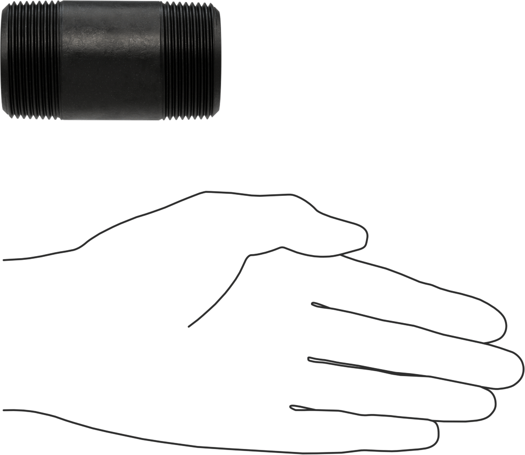Ekstra Kalın Cidarlı Çelik Boru Nipeli, Her İki Ucu Dişli, 1-1/4 NPT, 3" Uzunluk