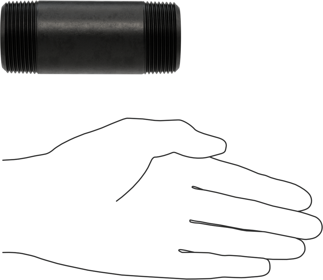 Ekstra Kalın Cidarlı Çelik Boru Nipeli, Her İki Ucu Dişli, 1-1/4 NPT, 4" Uzunluk