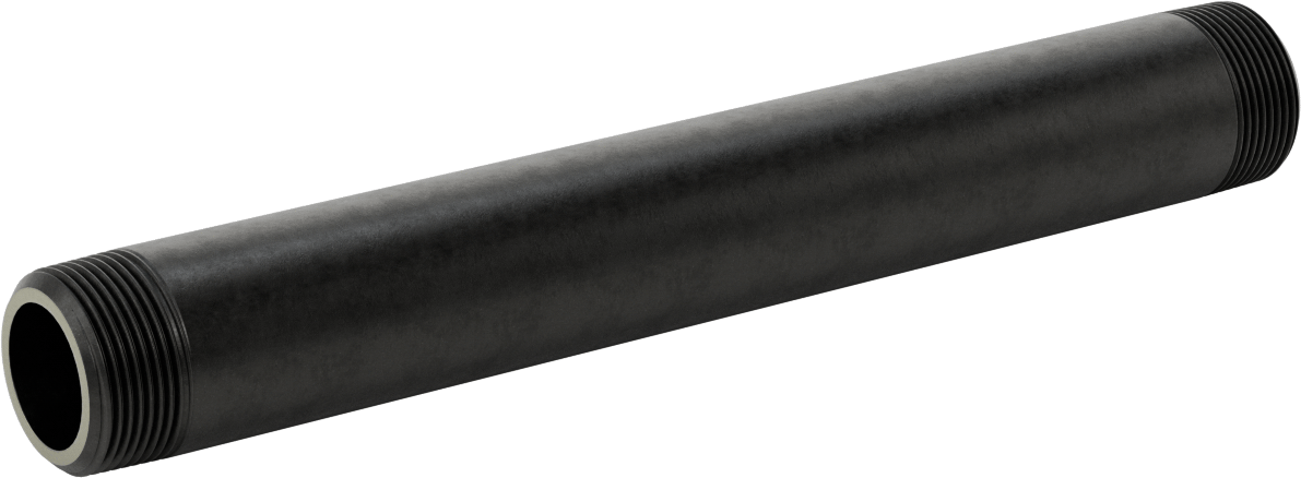 Ekstra Kalın Cidarlı Çelik Boru Nipeli, Her İki Ucu Dişli, 1-1/4 NPT, 12" Uzunluk