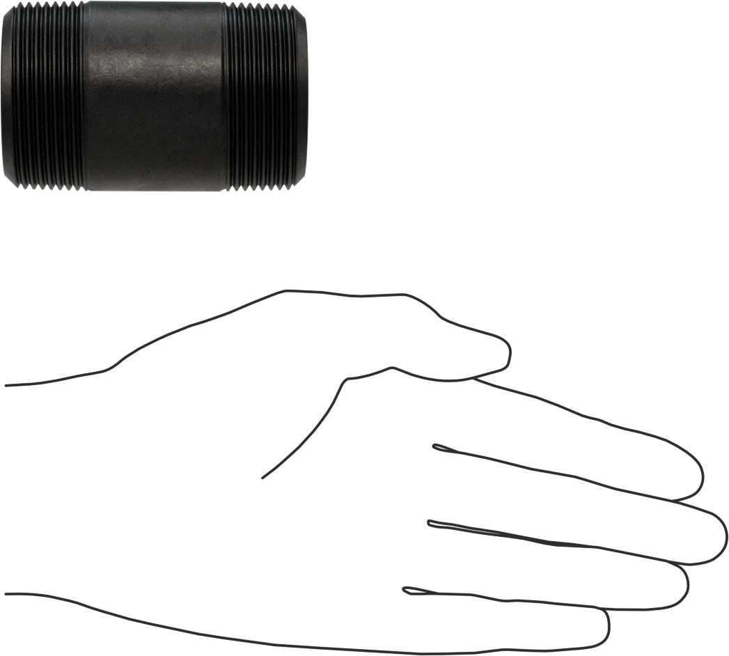 Ekstra Kalın Cidarlı Çelik Boru Nipeli, Her İki Ucu Dişli, 1-1/2 NPT, 3" Uzunluk
