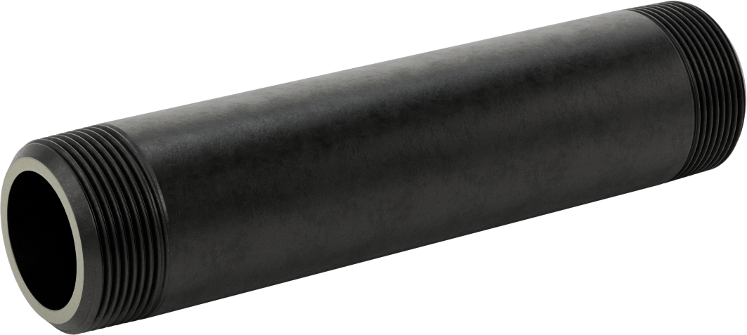 Ekstra Kalın Cidarlı Çelik Boru Nipeli, Her İki Ucu Dişli, 1-1/2 NPT, 8" Uzunluk