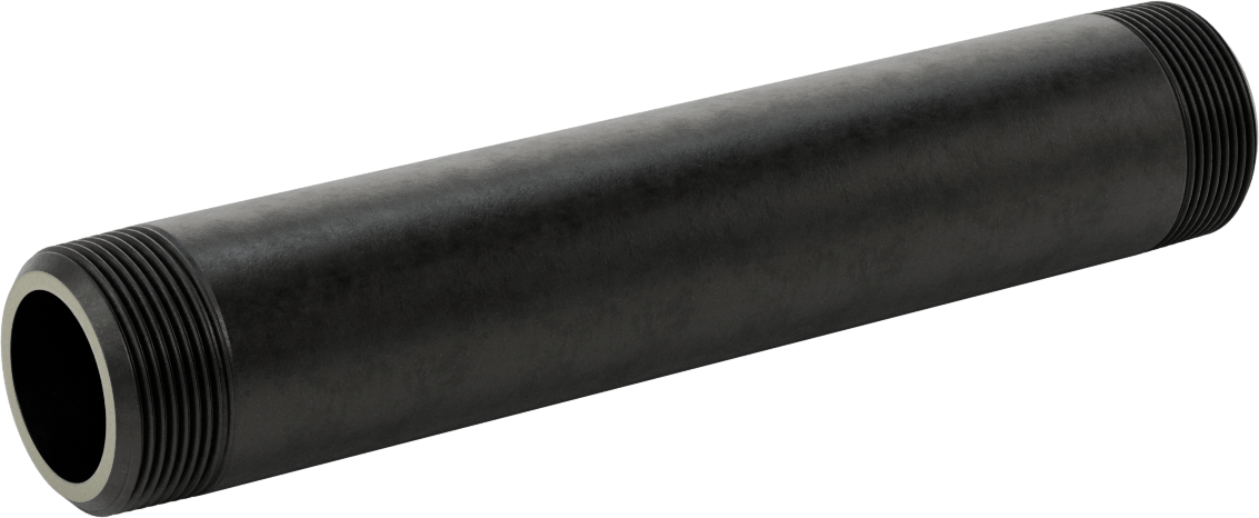 Ekstra Kalın Cidarlı Çelik Boru Nipeli, Her İki Ucu Dişli, 1-1/2 NPT, 10" Uzunluk