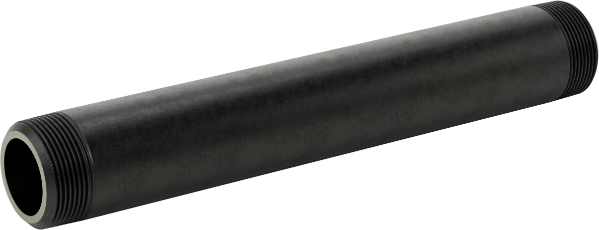 Ekstra Kalın Cidarlı Çelik Boru Nipeli, Her İki Ucu Dişli, 1-1/2 NPT, 12" Uzunluk