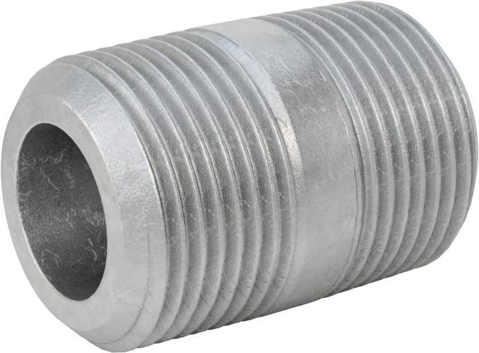 Ekstra Kalın Cidarlı Galvanizli Çelik Boru Nipeli, Her İki Ucu Dişli, 3/4 NPT, 1-1/2" Uzunluk