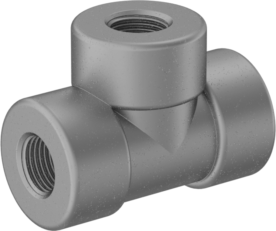 Yüksek Basınçlı Galvanizli Çelik Boru Bağlantı Elemanı, T Konektörü, 1/8 NPT Dişi