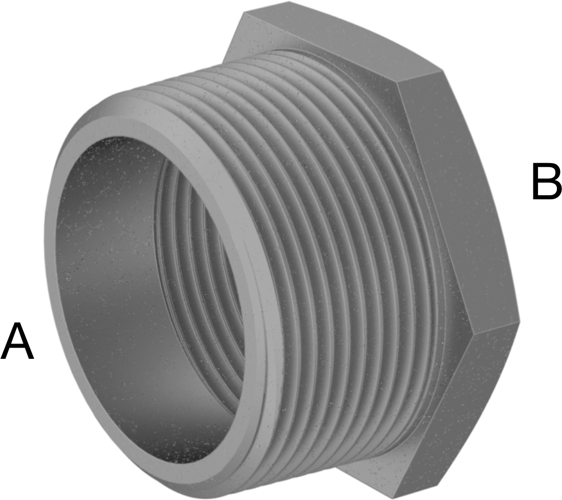 Yüksek Basınçlı Galvanizli Çelik Boru Bağlantı Elemanı, Burç Adaptörü, 1-1/2 NPT Erkek x 1-1/4 NPT Dişi