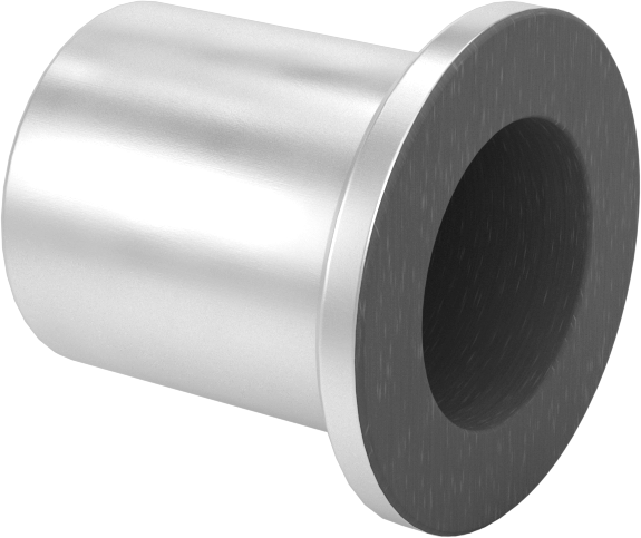 Kuru Çalışmalı Metal Takviyeli PTFE Kovanlı Rulman, Alüminyum Kabuklu, Flanşlı, 16 mm Mil Çapı için, 25 mm Uzunluk