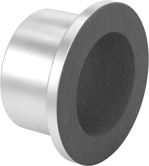 Kuru Çalışmalı Metal Takviyeli PTFE Kovanlı Rulman, Alüminyum Kabuklu, Flanşlı, 25 mm Mil Çapı için, 20 mm Uzunluk
