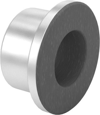 Kuru Çalışmalı Metal Takviyeli PTFE Kovanlı Rulman, Alüminyum Kabuklu, Flanşlı, 8 mm Mil Çapı için, 8 mm Uzunluk