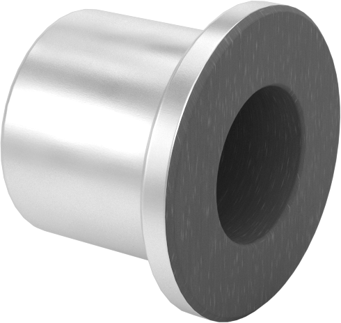 Kuru Çalışmalı Metal Takviyeli PTFE Kovanlı Rulman, Alüminyum Kabuklu, Flanşlı, 8 mm Mil Çapı için, 12 mm Uzunluk