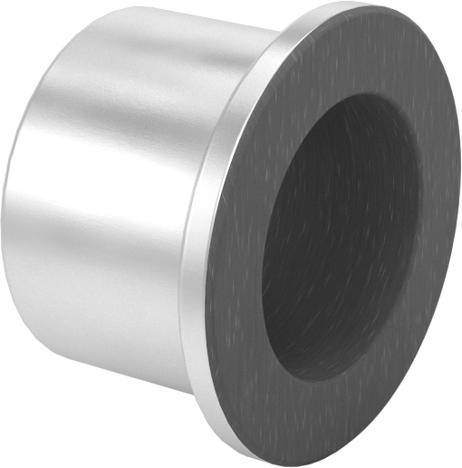 Kuru Çalışmalı Metal Takviyeli PTFE Kovanlı Rulman, Alüminyum Kabuklu, Flanşlı, 20 mm Mil Çapı için, 20 mm Uzunluk