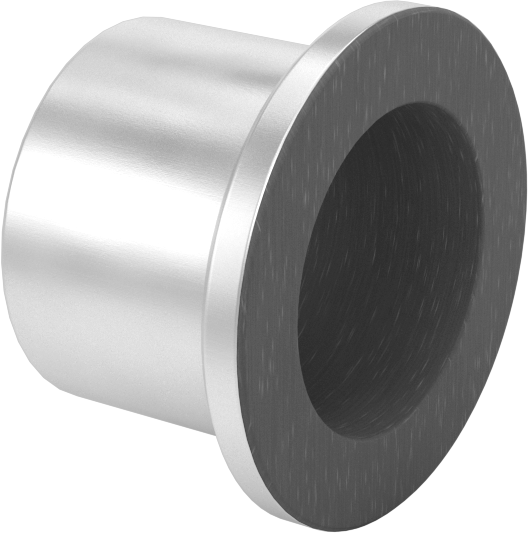 Kuru Çalışmalı Metal Takviyeli PTFE Kovanlı Rulman, Alüminyum Kabuklu, Flanşlı, 25 mm Mil Çapı için, 25 mm Uzunluk