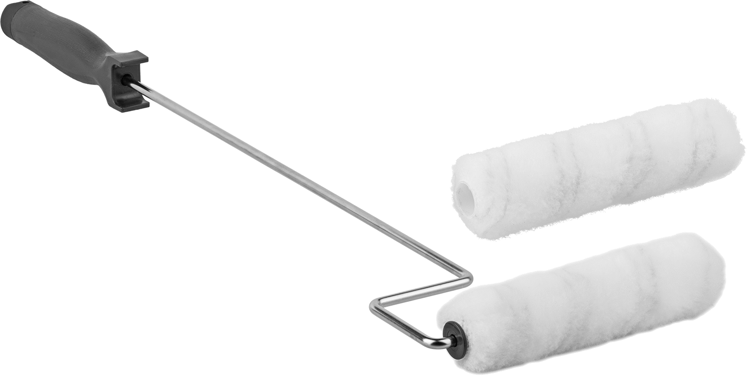 Dar Alanlar için Boya Rulosu, 6-1/2“ Uzunlukta, 1/2” Tüylü Silindir Kapağı, 25" Uzunlukta Sap