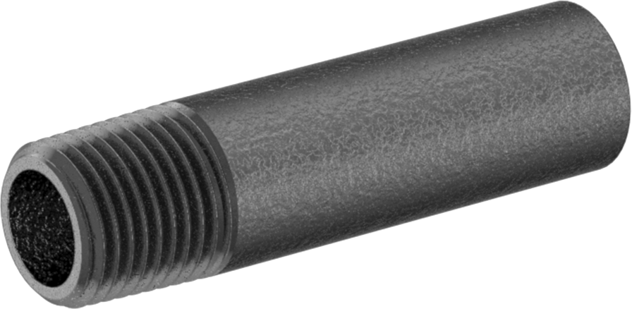Standart Cidarlı Çelik Boru Nipeli, Bir Ucu Dişli, 1/8 NPT, 1-1/2" Uzunluk