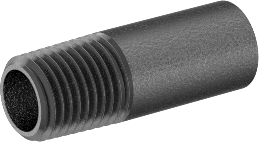 Standart Cidarlı Çelik Boru Nipeli, Bir Ucu Dişli, 1/4 NPT, 1-1/2" Uzunluk