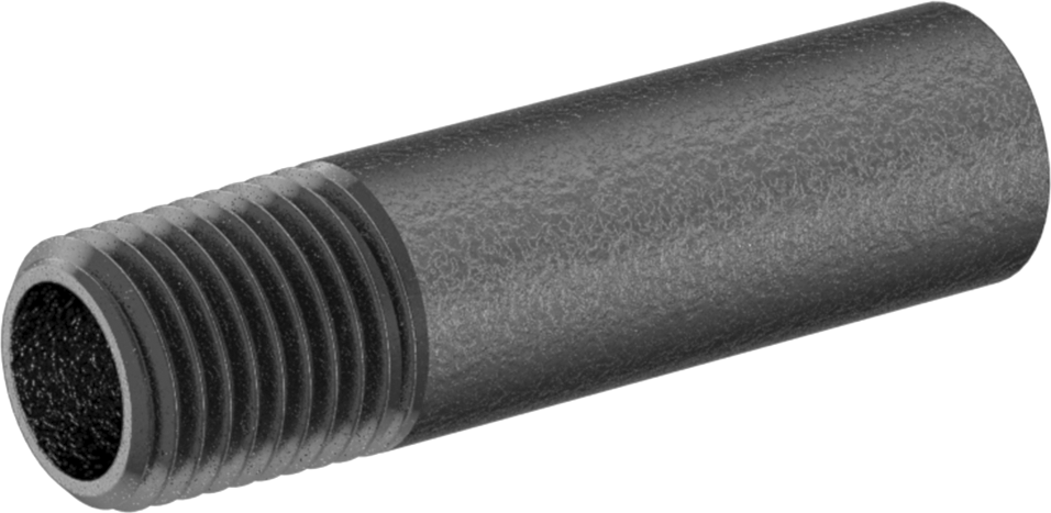 Standart Cidarlı Çelik Boru Nipeli, Bir Ucu Dişli, 1/4 NPT, 2" Uzunluk