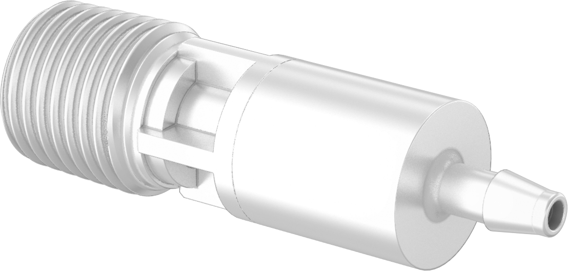 Dikenli Bağlantı Parçalı Polipropilen Plastik Çek Valf, 1/8" Giriş Borusu İç Çapı x 1/4 NPT Erkek Çıkış