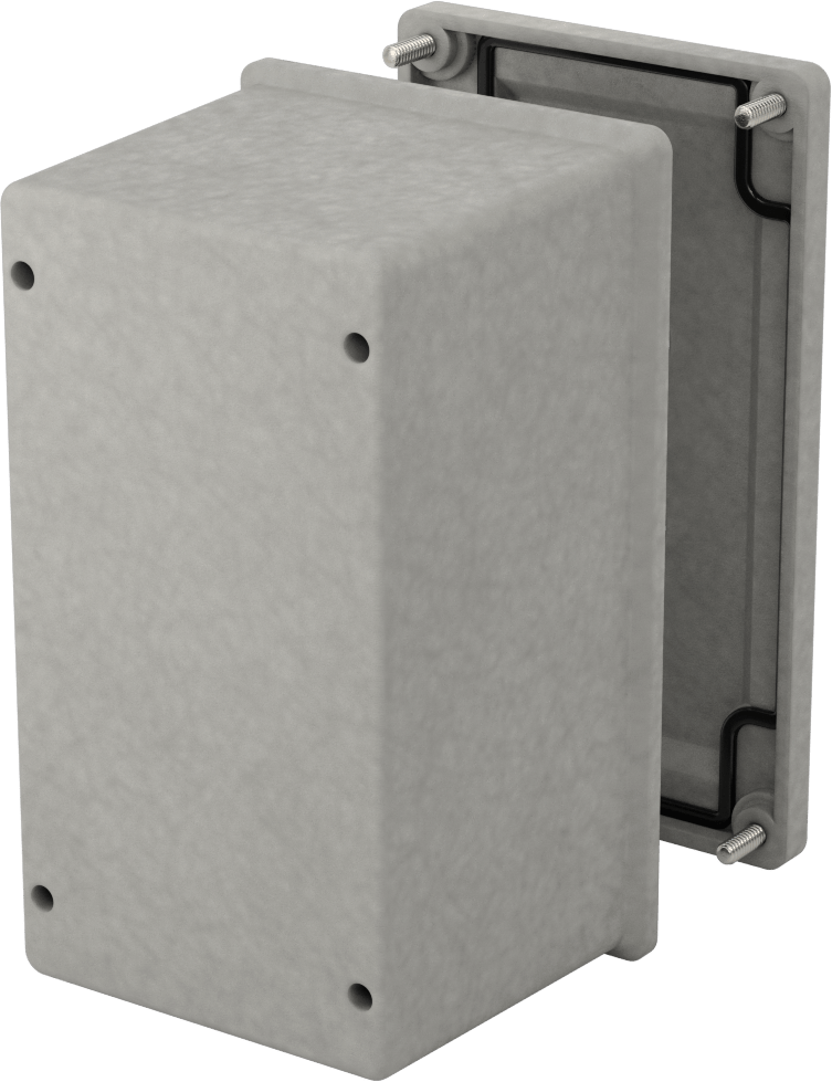 Su Geçirmez Düğmeli Muhafaza, 22 mm, Fiberglas Takviyeli Polyester, 2 Holes