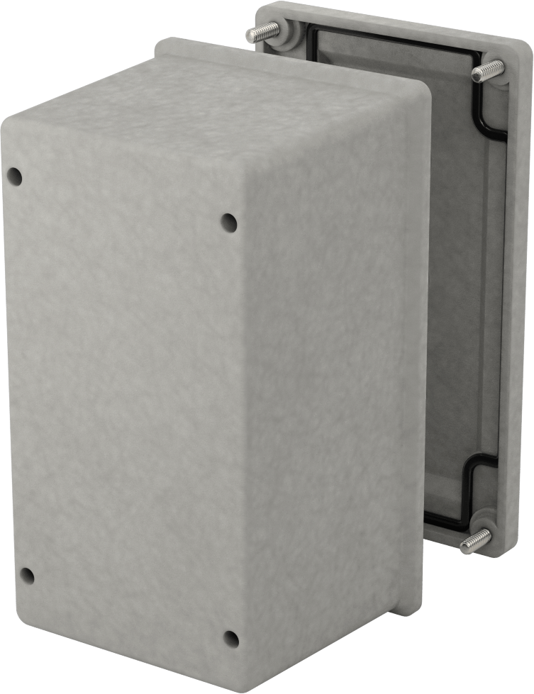 Su Geçirmez Düğmeli Muhafaza, 22 mm, Fiberglas Takviyeli Polyester, 3 Holes