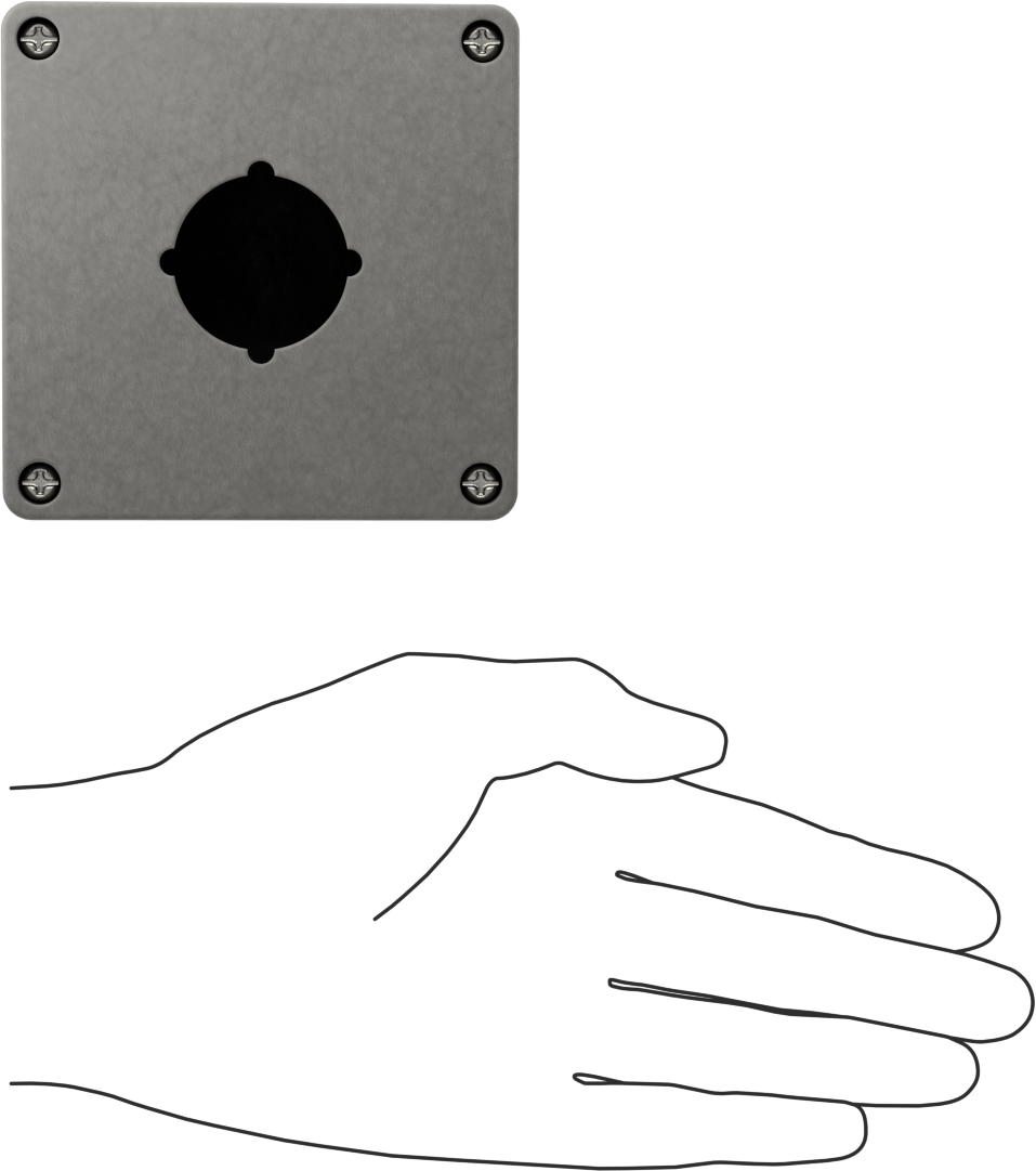 Su Geçirmez Düğmeli Muhafaza, 30 mm Düğme için, Polikarbonat, 1 Delik, 2-3/8" Derinlik, Gri