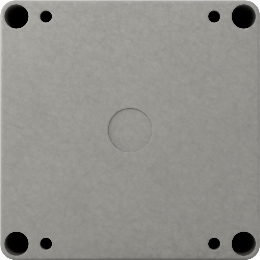 Su Geçirmez Düğmeli Muhafaza, 30 mm Düğme için, Polikarbonat, 1 Delik, 3-1/2" Derinlik, Gri