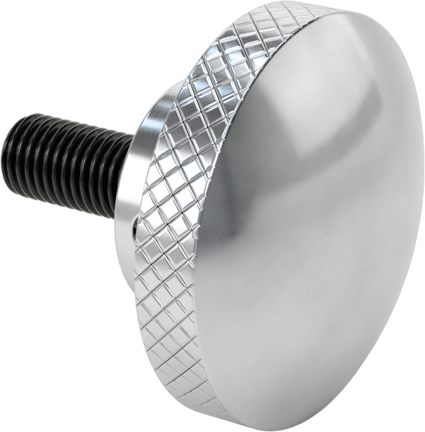 Alüminyum Tırtıllı Avuç İçi Tutma Düğmesi, 3/4"-10 Diş Boyutu, 1-3/4" Uzun Saplama