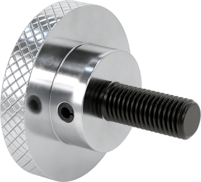 Alüminyum Tırtıllı Avuç İçi Tutma Düğmesi, 3/4"-10 Diş Boyutu, 1-3/4" Uzun Saplama
