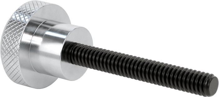 Alüminyum Tırtıllı Avuç İçi Tutma Düğmesi, 1/4"-20 Diş Boyutu, 1-3/4" Uzun Saplama