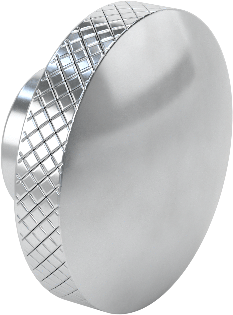 Alüminyum Tırtıllı Avuç İçi Tutma Düğmesi, 1“ Derinlik x 3” Çap 5/8"-11 Dişli Delik
