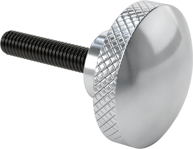 Alüminyum Tırtıllı Avuç İçi Tutma Düğmesi, 3/8"-16 Diş Boyutu, 1-3/4" Uzun Saplama