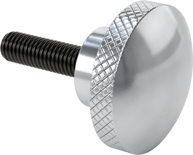 Alüminyum Tırtıllı Avuç İçi Tutma Düğmesi, 1/2"-13 Diş Boyutu, 1-3/4" Uzun Saplama