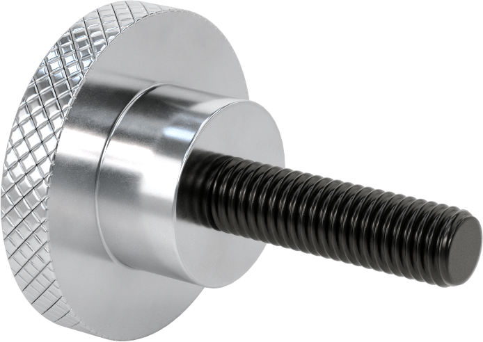 Alüminyum Tırtıllı Avuç İçi Tutma Düğmesi, 1/2"-13 Diş Boyutu, 1-3/4" Uzun Saplama