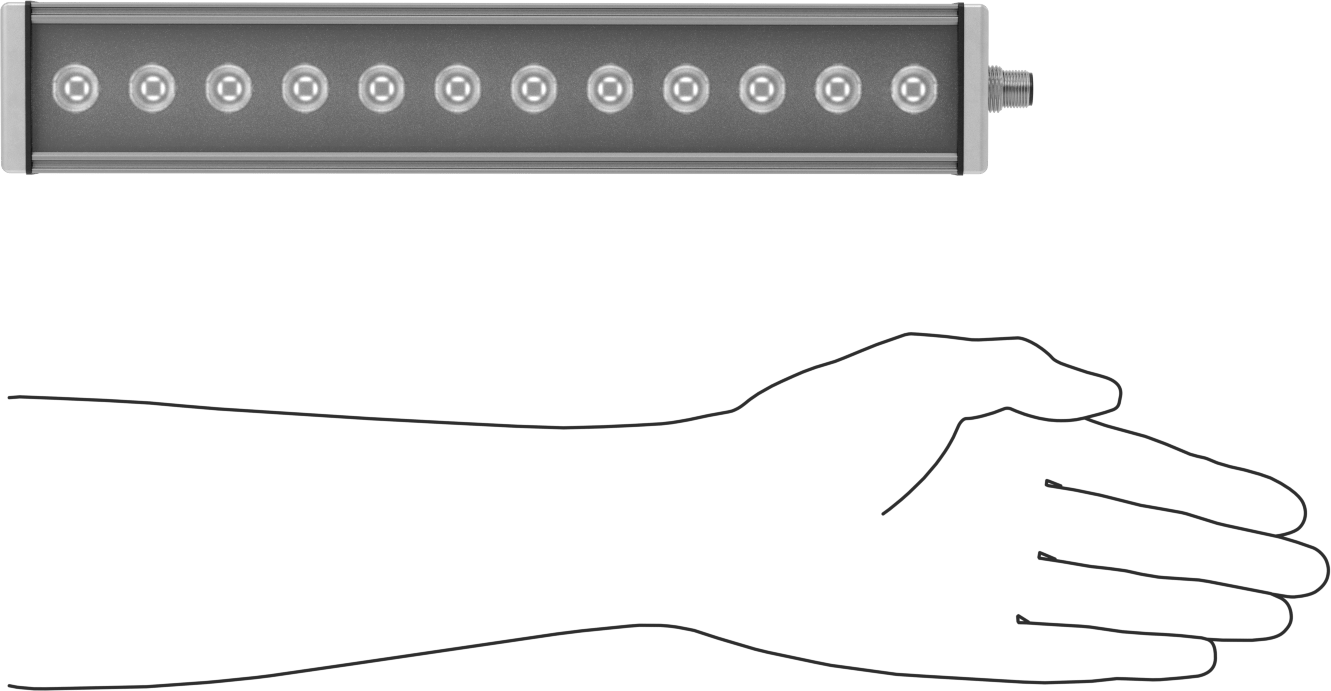 Makine Görüş Çubuk Işığı, Kırmızı LED, 12-3/4" Toplam Uzunluk