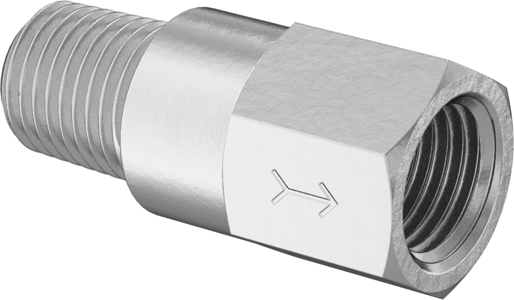 Pirinç Dişli Çek Valf, Pirinç Piston ile, 1/4 NPT Erkek x NPT Dişi