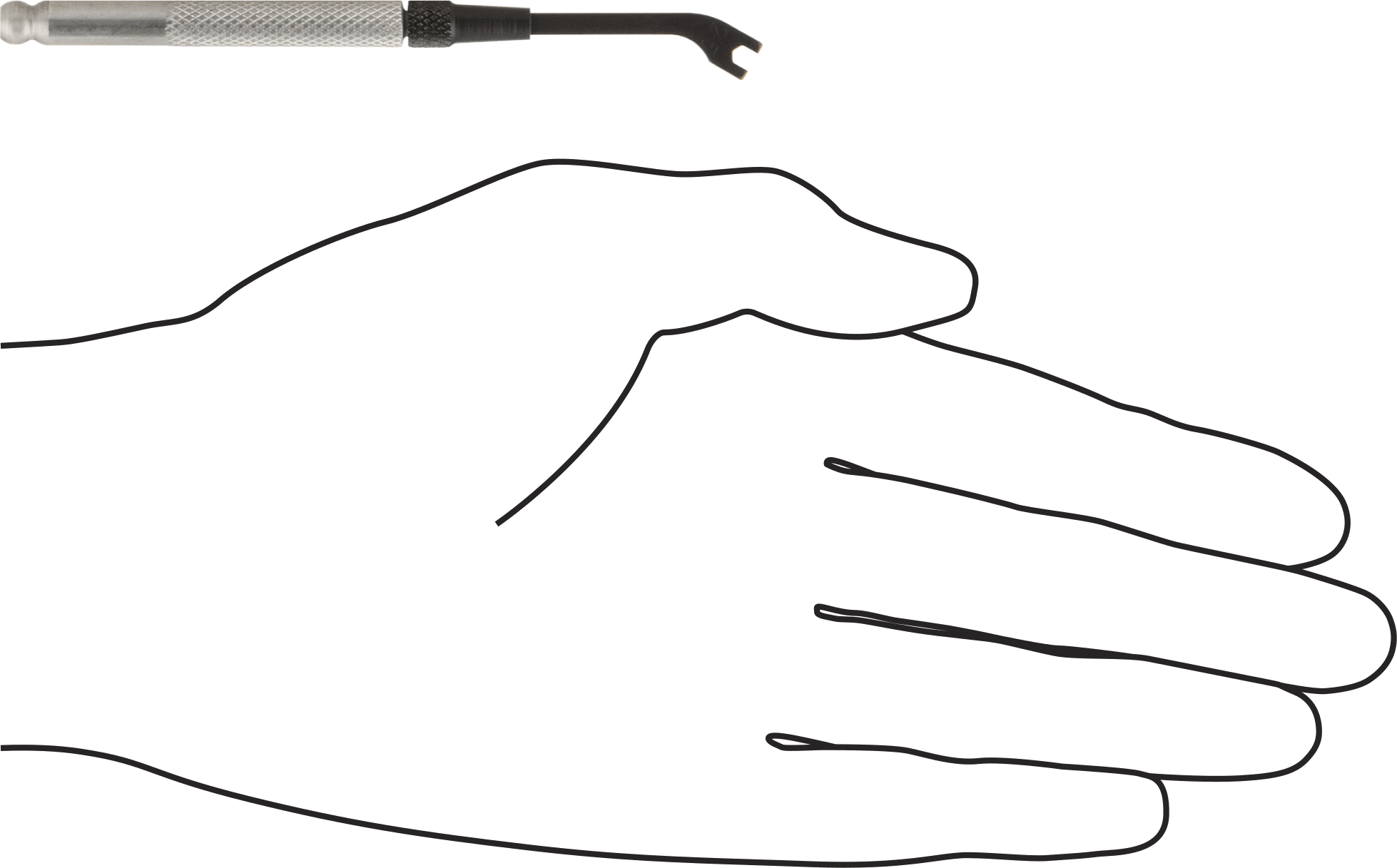 Minyatür Açık Uçlu Anahtar, 2,5 mm Boyut, 4-1/8" Toplam Uzunluk