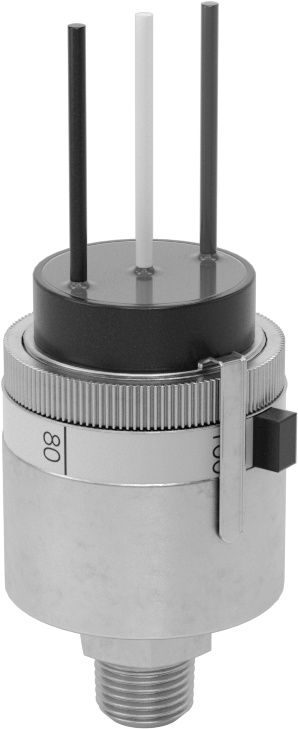 Kompakt Basınç Şalteri, Tel Uçları, 1/8 NPT, 9,7-240 PSI Ayar Noktası