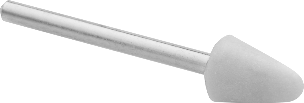 Çelik İçin Dağınık Olmayan Poliüretan Parlatma Bobi, Yuvarlak Uçlu Konik, 3/8“ Çap x 1/2” Uzunlukta Baş